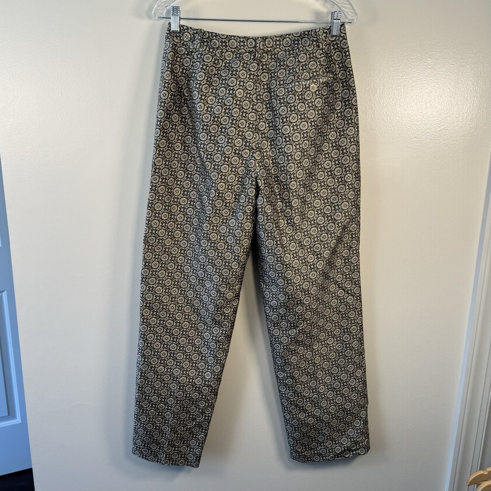 Liz Claiborne Tabitha Silk Pant Women's Sz 8 Khaki/Olive‎ Geometric Print - Picture 10 of 11